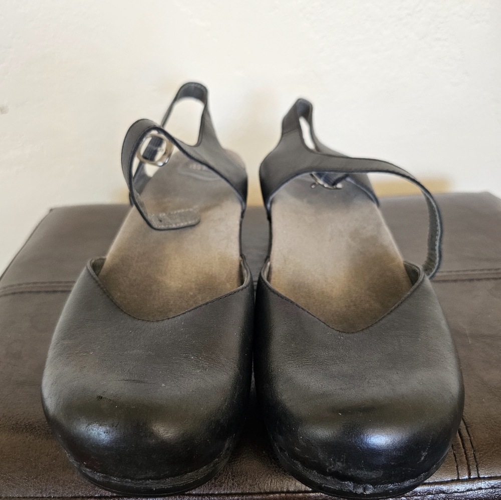 Dansko Black Leather Workwear Boho Slingback Mules Clogs sz EU 42 US 11.5 - Picture 3 of 10